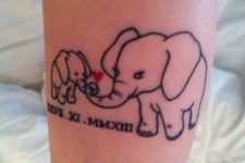 Two elephants tattoo