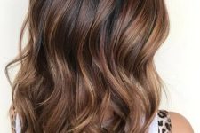 fabulous long and wavy dark brown hair with caramel and honey blonde highlights is a beautiful idea that always works