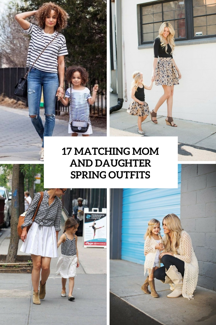 matching mom and daughter spring outfits cover
