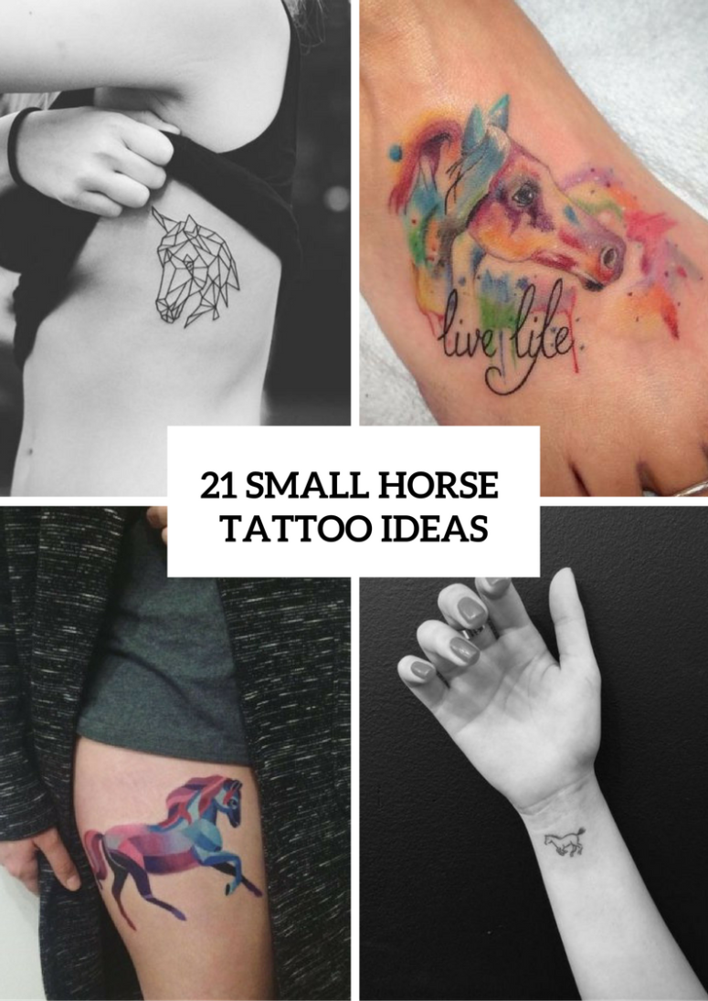 Geometric polygonal horse tattoo - Tattoogrid.net