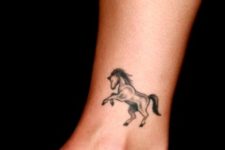 Black horse on the ankle