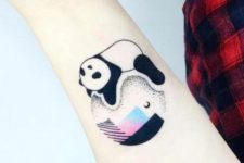 Cool panda tattoo on the arm
