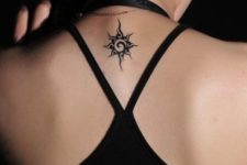 Cool sun tattoo design on the back