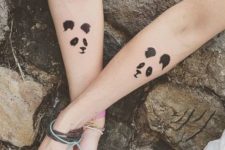 Panda bear matching tattoos