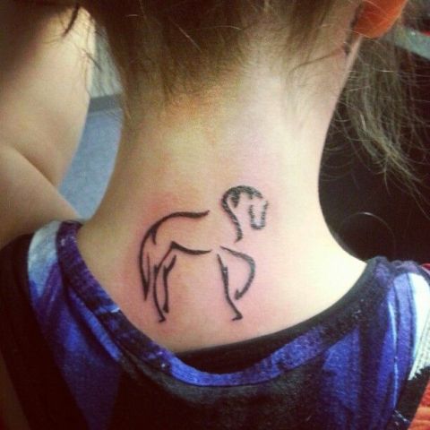 Silhouette tattoo on the neck