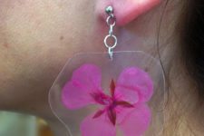 DIY real flower earrings