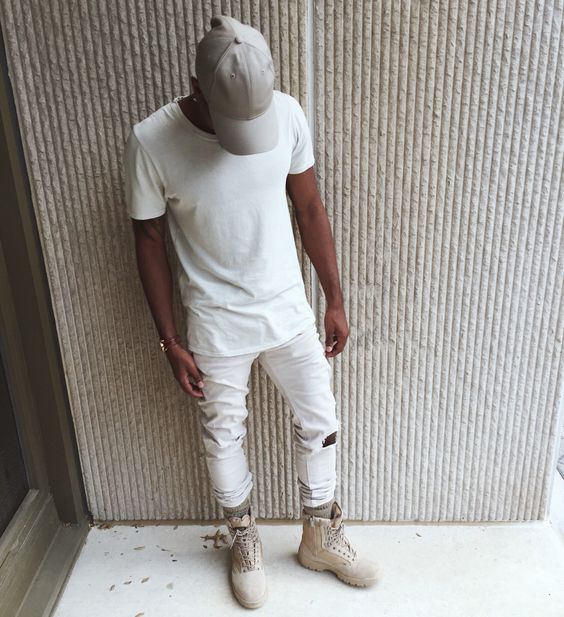 02 a white tee, ripped white denim and neutral boots