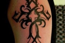 19 Celtic cross black ink tattoo design