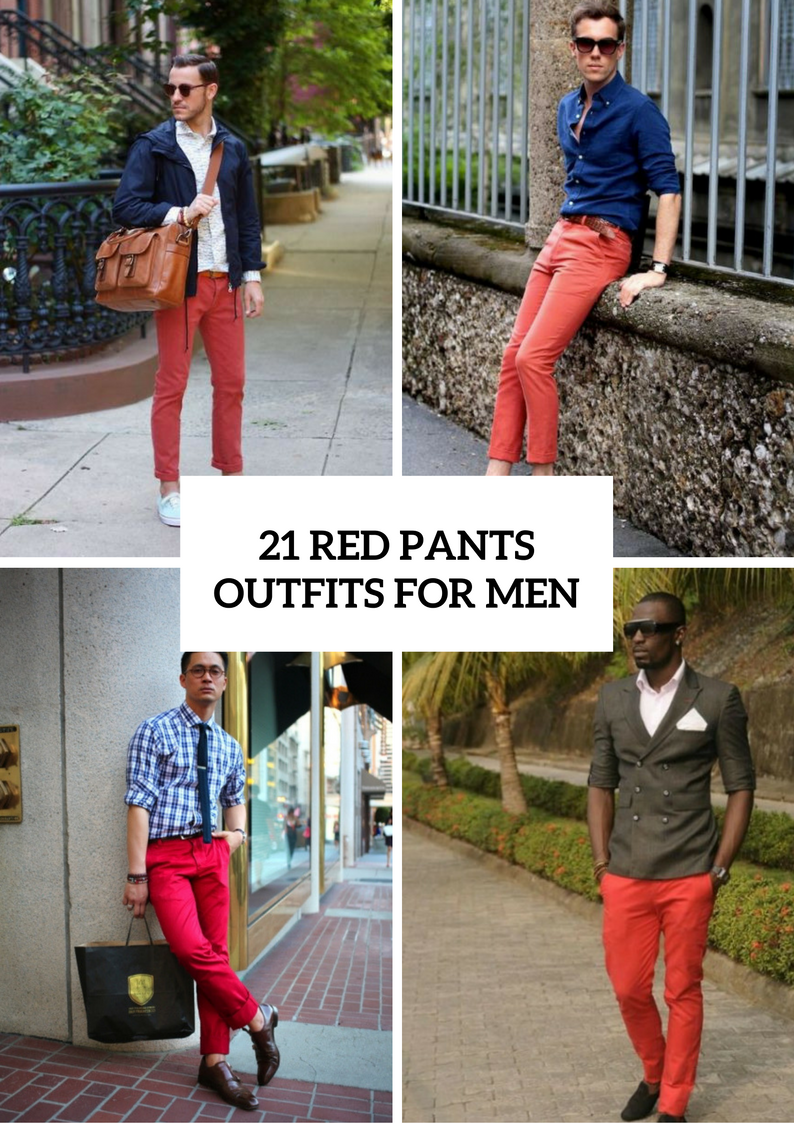 Men Outfits With Red Pants To Try