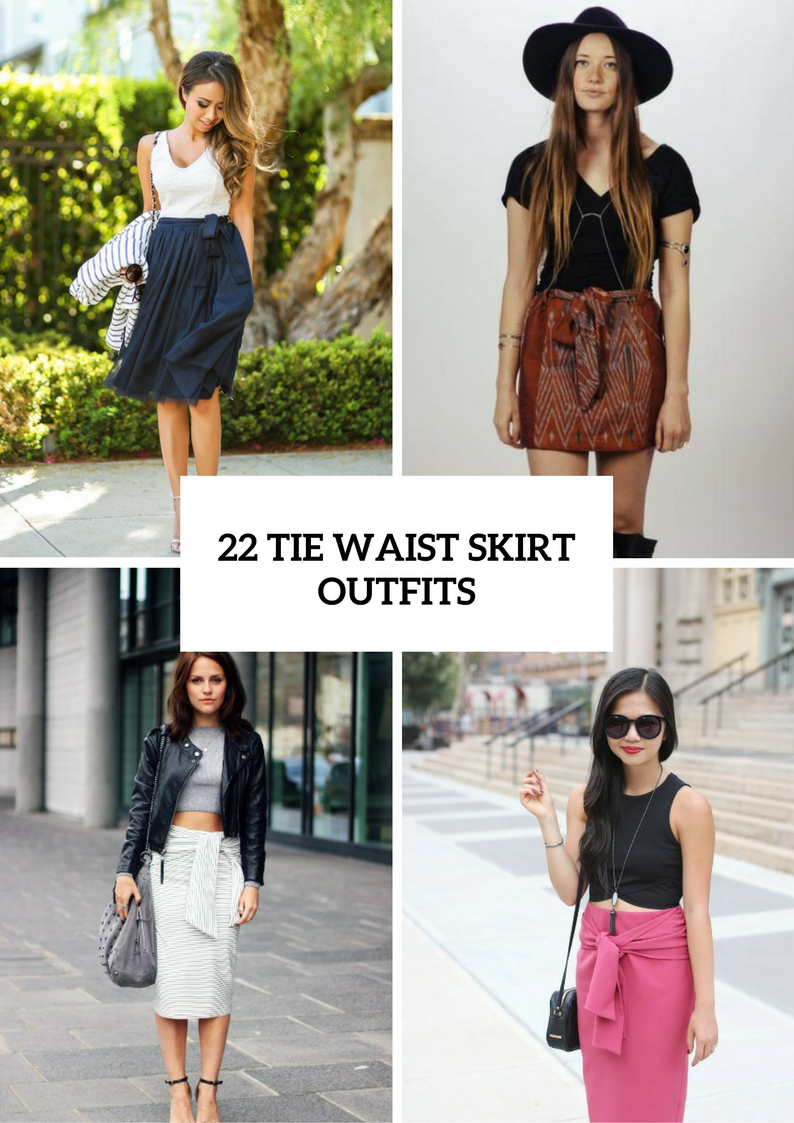 Spring Outfits With Tie Waist Skirts