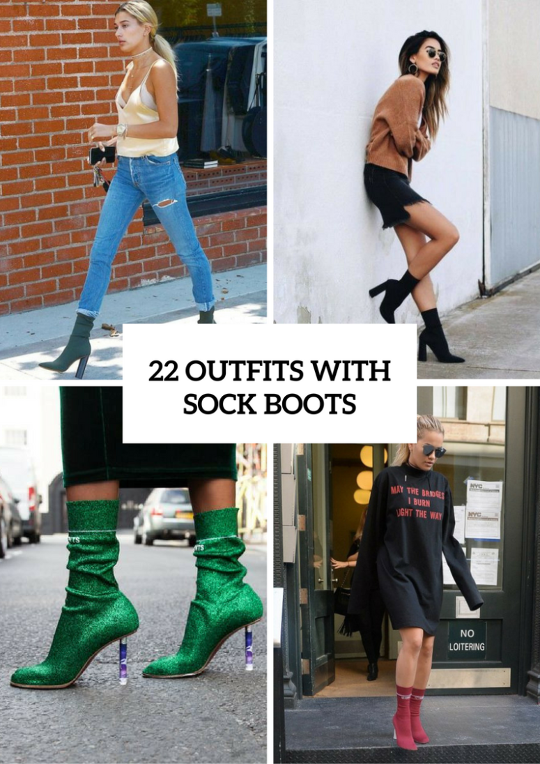 22 Stunning Outfit Ideas With Sock Boots For Fashionable Women