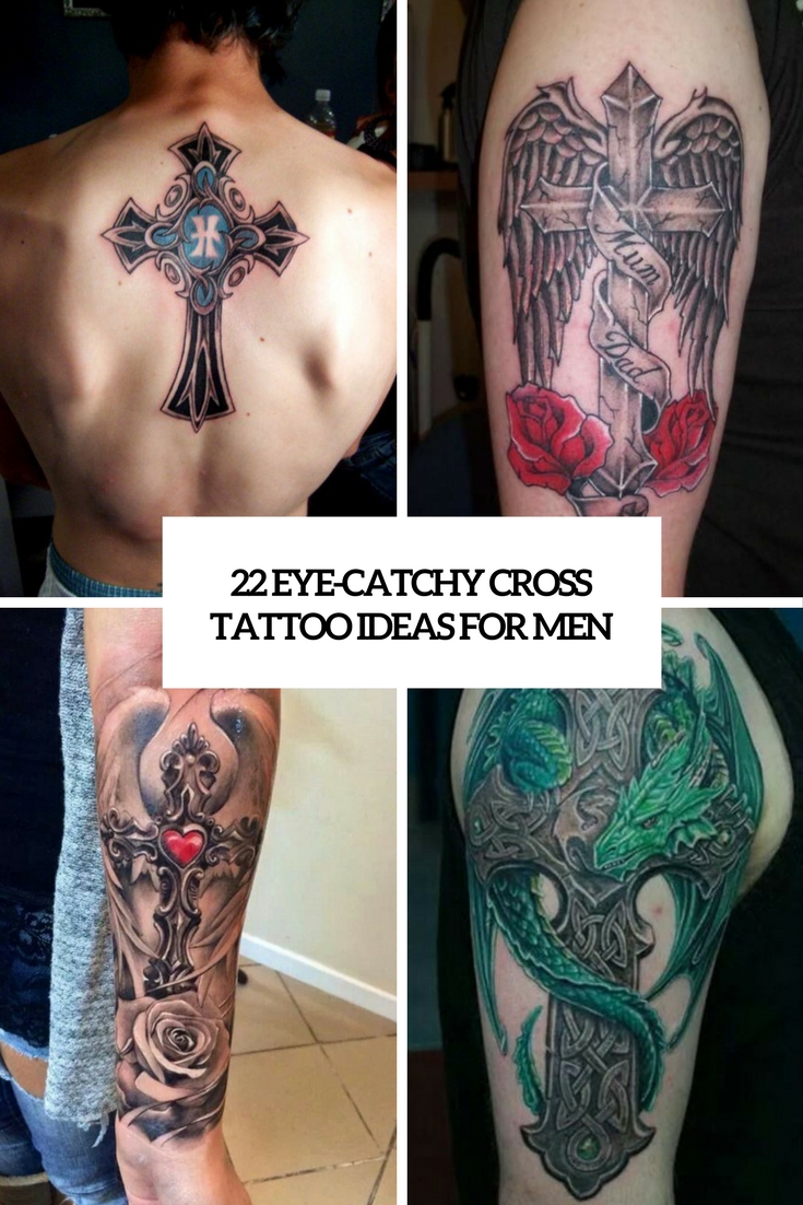 eye catchy cross tattoo ideas for men cover