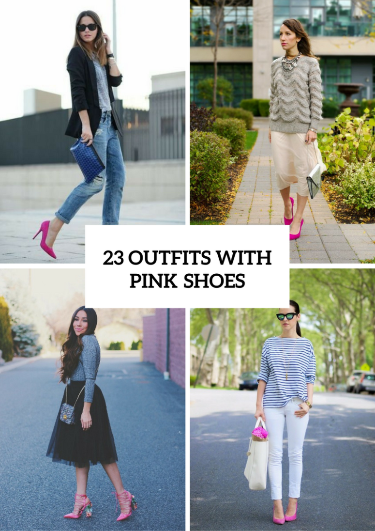 23 Women Outfit Ideas With Pink Shoes For This Season
