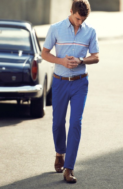 Buy Raymond Royal Blue Slim Fit Trousers for Mens Online @ Tata CLiQ