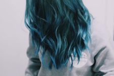 13 teal  balayage with darker undertones for a dimansional look