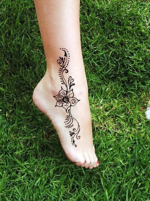 such a flower on your foot will highlight it even more