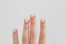 16 negative space and white color block nails