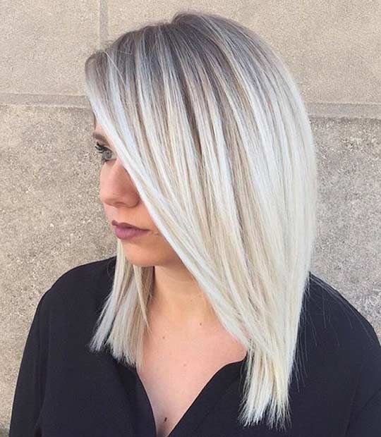 icy blonde ombre from darker roots