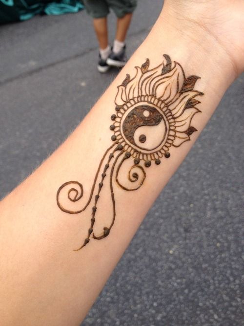 symbolic Yin and Yang tattoo on the wrist