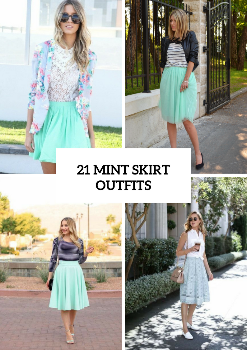 Cool Outfits With Mint Skirts