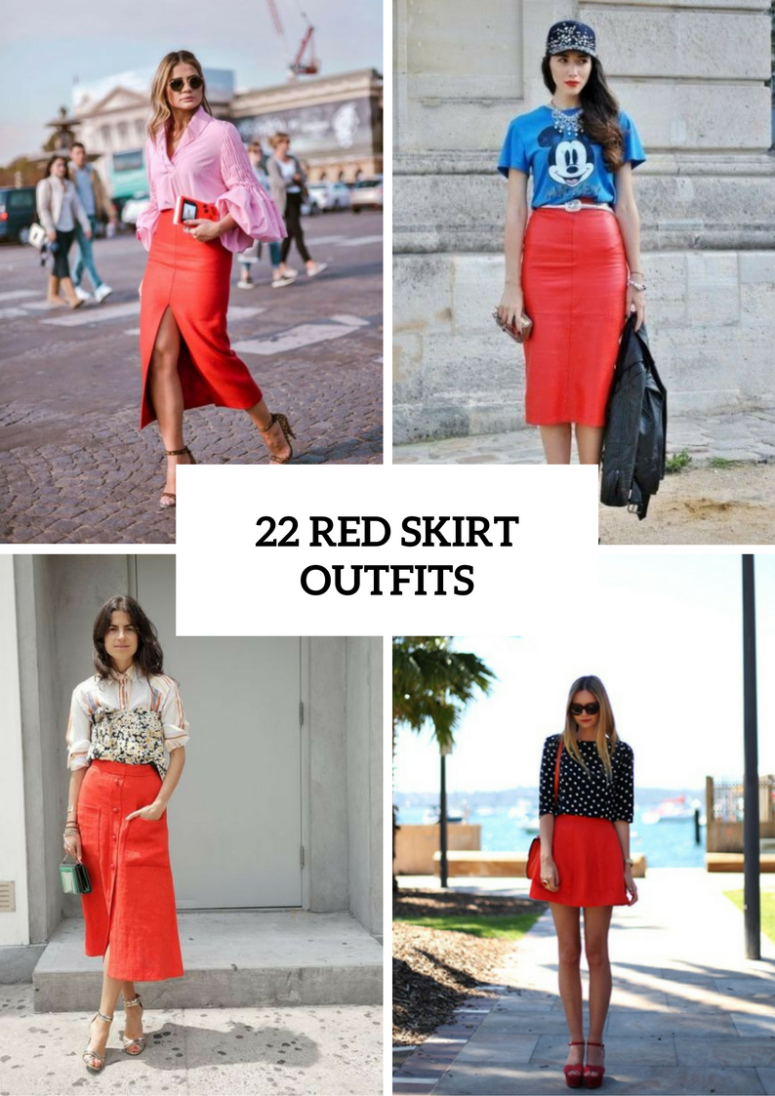 22 Excellent Outfits With Red Skirts