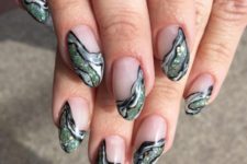 negative space geode nails