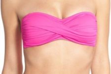 05 bold pink swimsuit with a draped bandeau top