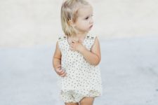 06 cute neutral printed romper with buttons on the shoulders
