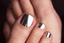 14 silver metallic toe nails are a hot trendy statement