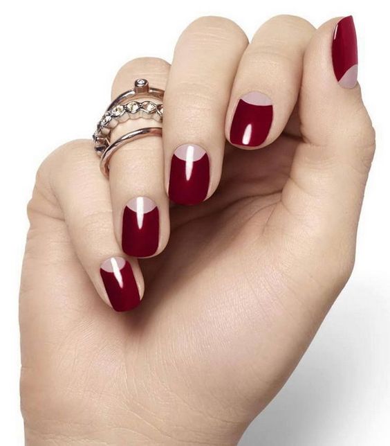 red half moon classic nails