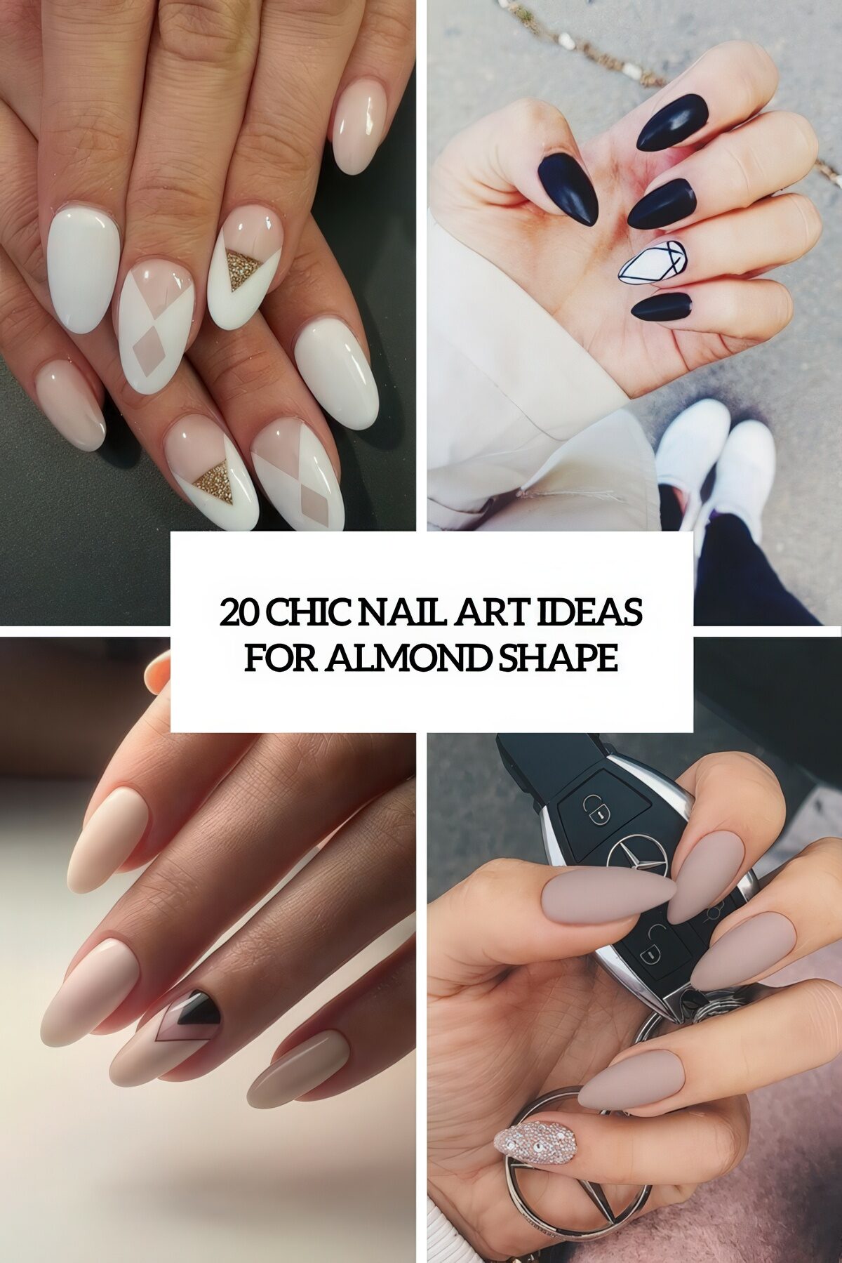 chic nail art ideas for almond shape