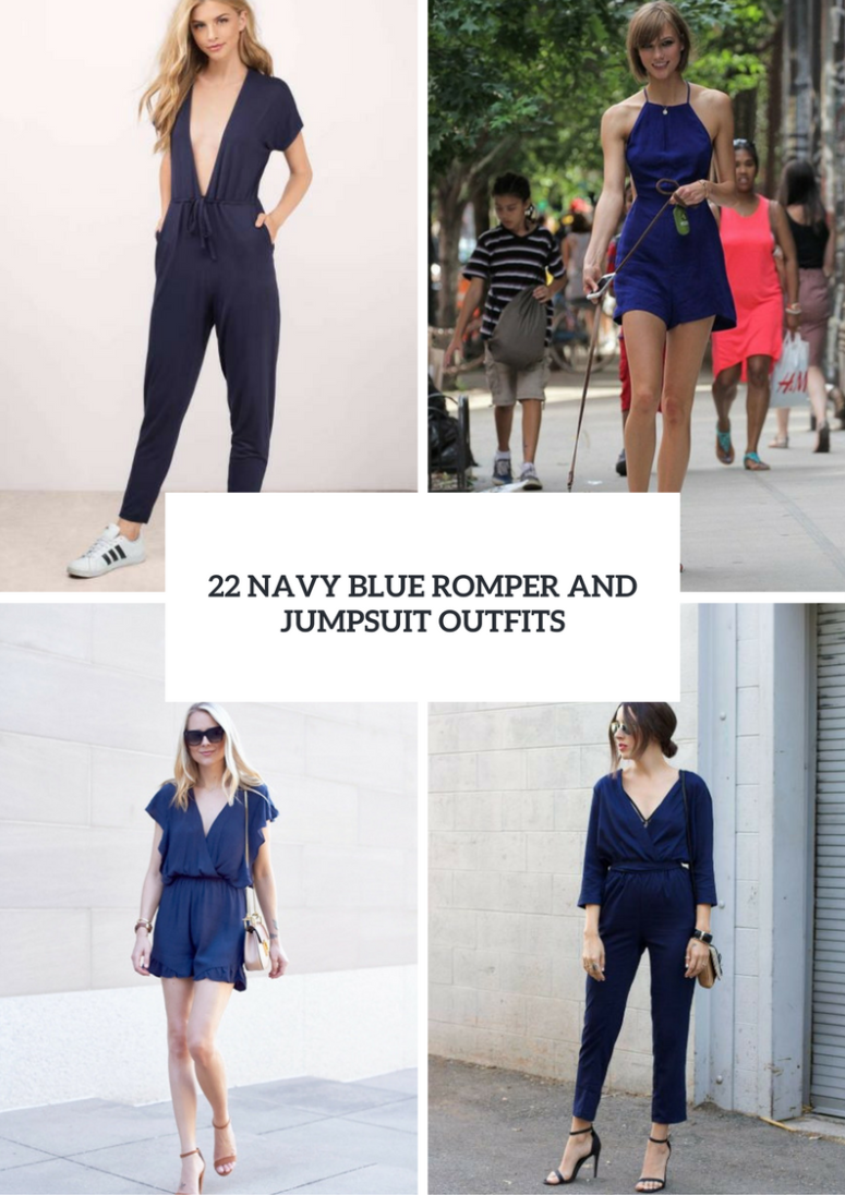 Navy Blue Romper And Jumpsuit Outfits