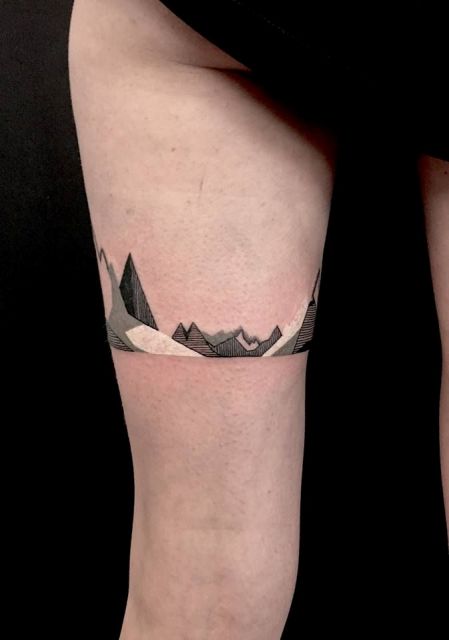 tumblr #blackandwhite #black&white #sun #moon #mountain - Tattoo Drawing,  HD Png Download , Transparent Png Image - PNGitem