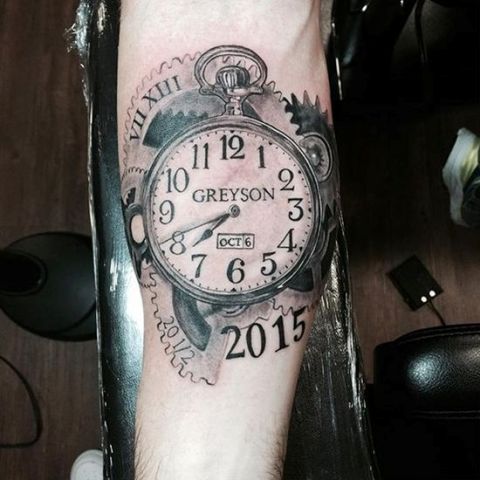Clock tattoo with important date