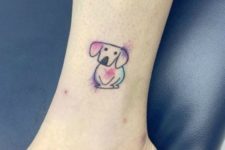 Watercolor dog tattoo