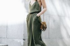 With pumps and brown fringe bag