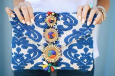 12 a bold beaded embroidered clutch with gems of all colors