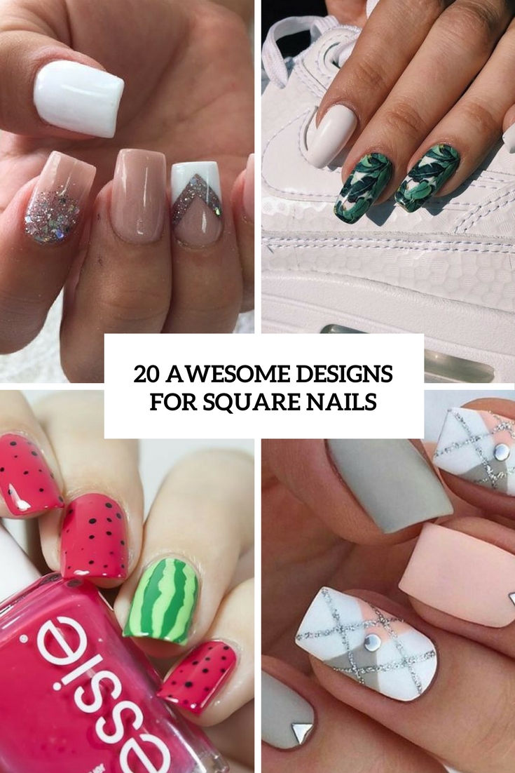 awesome designs for square nails cover
