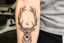 Adorable deer tattoo idea on the arm