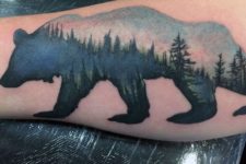 Bear and trees tattoo
