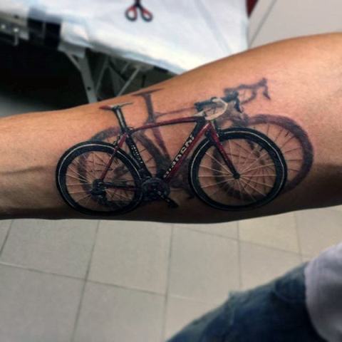 Bicycle with shadow effect tattoo