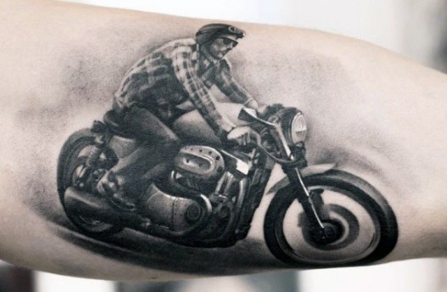 Biker on the motorcycle tattoo