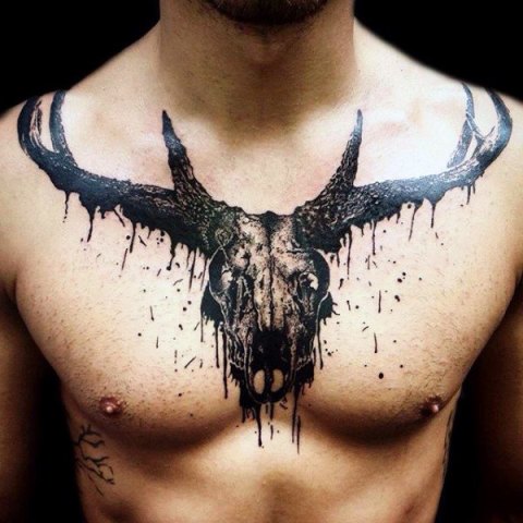 celestial-artistry | Elk tattoo, Bull skull tattoos, Stag tattoo design