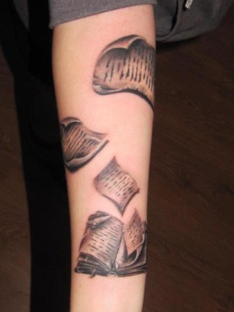 Book with sheets tattoo
