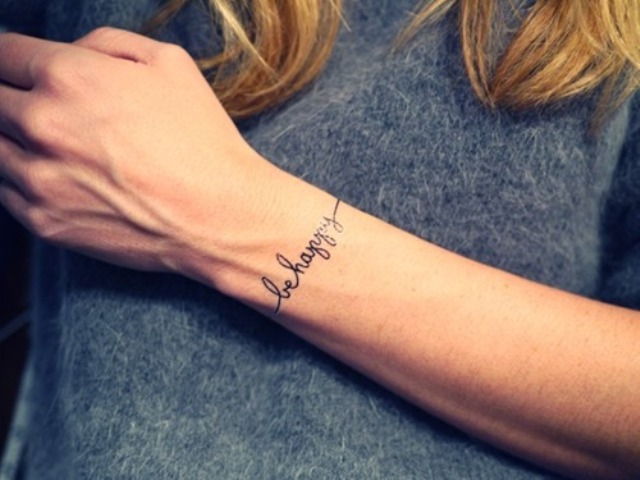 Bracelet tattoo with important words