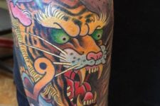 Cartoon tiger tattoo