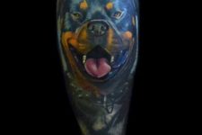 Cool 3D dog tattoo