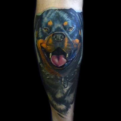Cool 3D dog tattoo