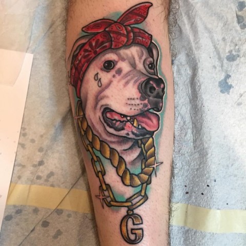 Creative dog tattoo