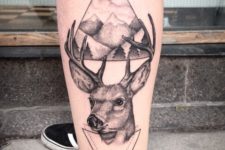 Deer and mountains tattoo